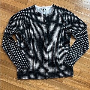 Croft & Barrow Black and White Patterned Cardigan